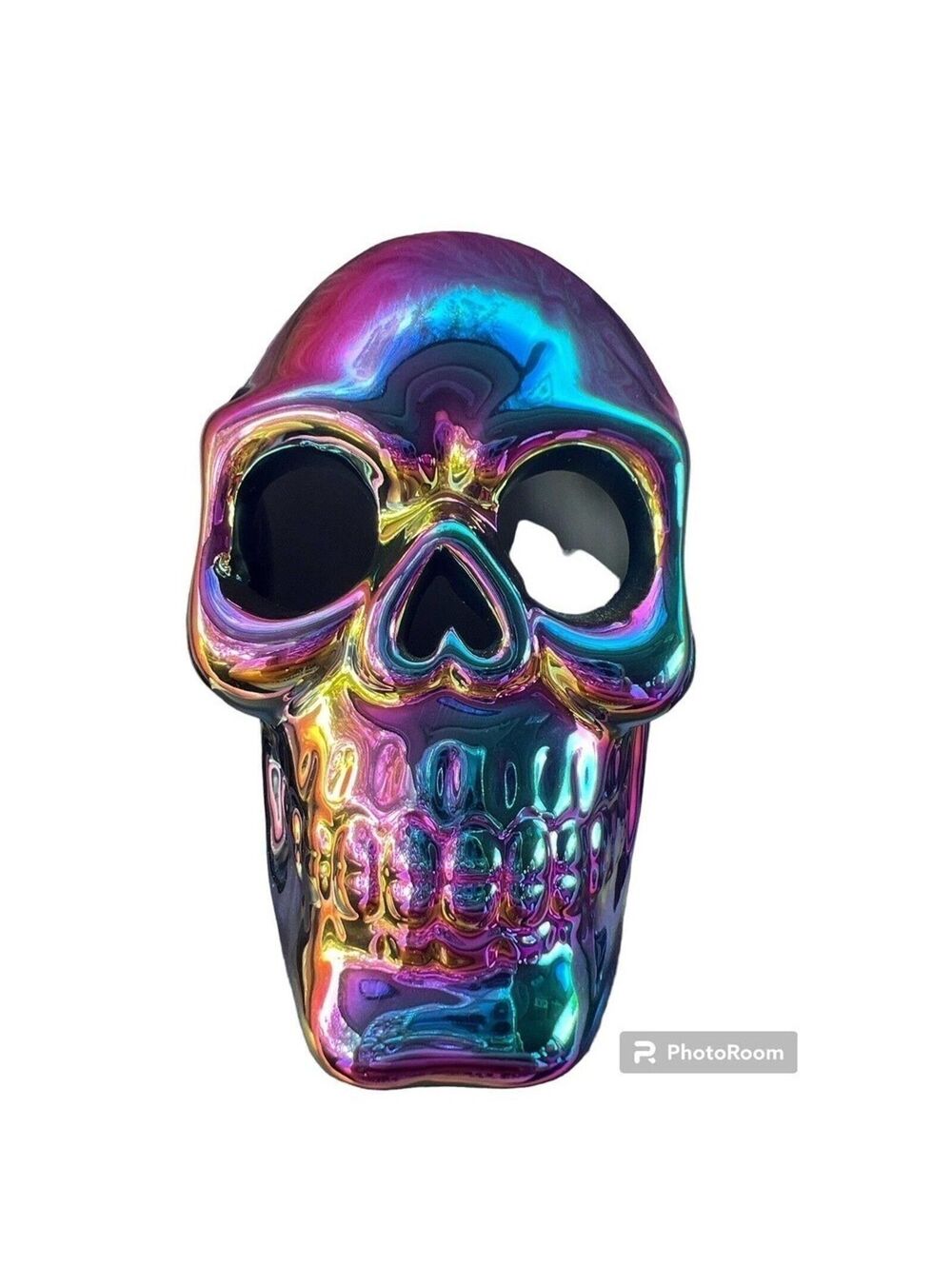 HALLOWEEN SKULL Iridescent Porcelain Halloween Skull